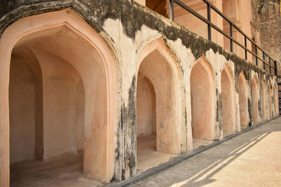 Golconda fort arch old historical in india area background stock photograph