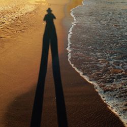 Shadow of people on beach