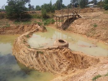 High angle view of lake