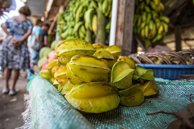 Close-up of man for sale at market