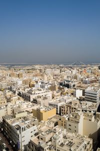 Aerial view on the residential buildings in deira in dubai