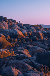 Rock formations at sunset