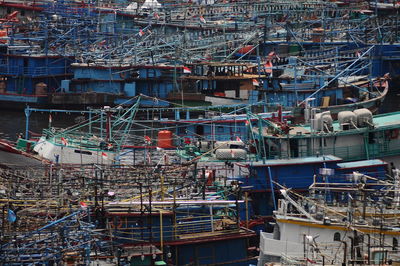 High angle view of fisherman boat