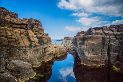 Rock formations against sky