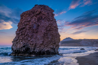 Fyriplaka beach on sunset, milos island, cyclades, greece