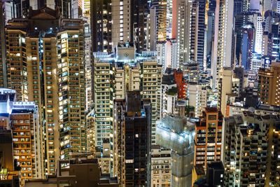 Illuminated cityscape at night