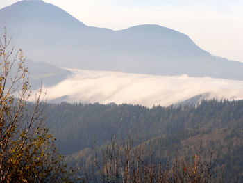 Scenic view of mountains against sky