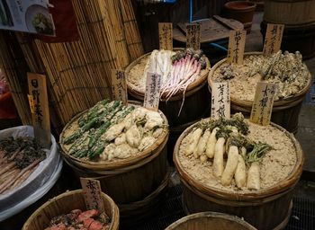 Vegetables for sale in market