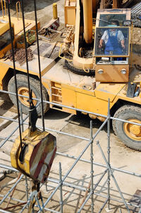 High angle view of construction site