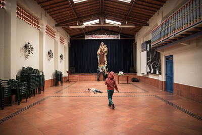 Full length of statue in museum