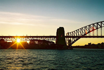 Suspension bridge over river