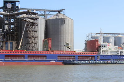 View of factory against clear sky