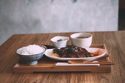 Close-up of dessert on table