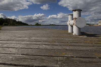 Pier over sea against sky