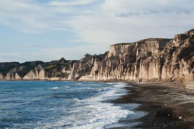 Scenic view of rock formation in sea