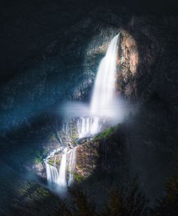 Great waterfall in forest