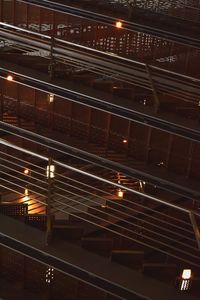 Illuminated lights in city at night