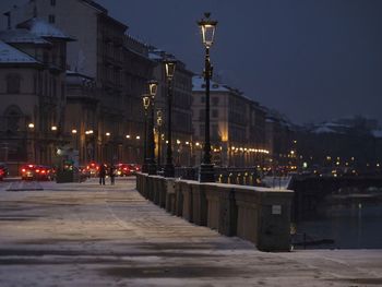 Illuminated city at night