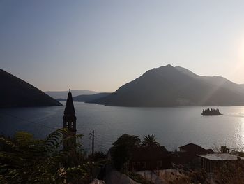 View of lake with mountain in background