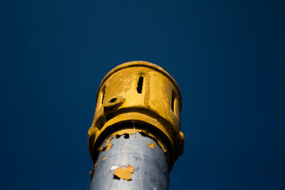 Low angle view of clear blue sky