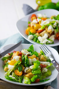 Close-up of salad served in plate