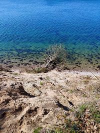 High angle view of sea shore
