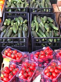 Vegetables for sale at market stall