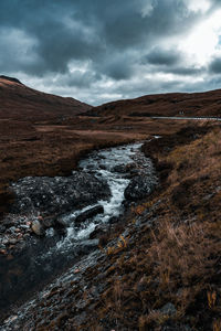 Scenic view of arid landscape against sky