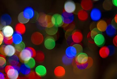 Defocused image of illuminated christmas lights