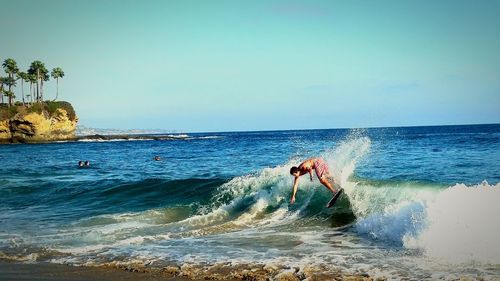 Waves rushing towards shore