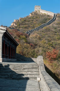 Great wall of china against clear sky