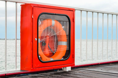 Close-up of reflection of window on sea