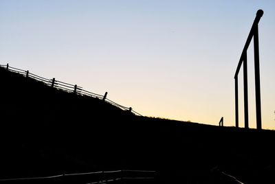 Low angle view of silhouette trees against clear sky