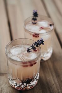 High angle view of coffee on table