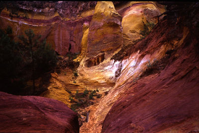 Low angle view of rock formation