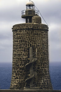 Low angle view of water tower against sky