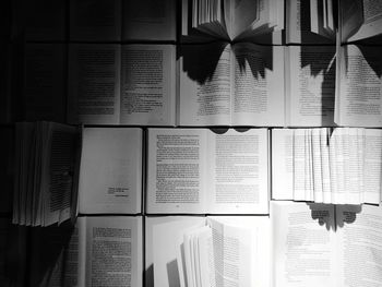 Close-up of books on shelf