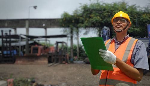 Man working at construction site