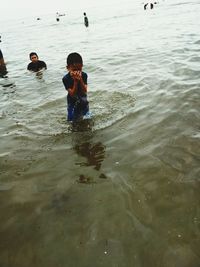 Boy in sea