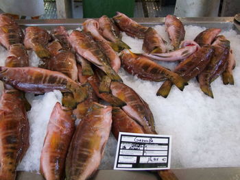 Close-up of fish for sale in market