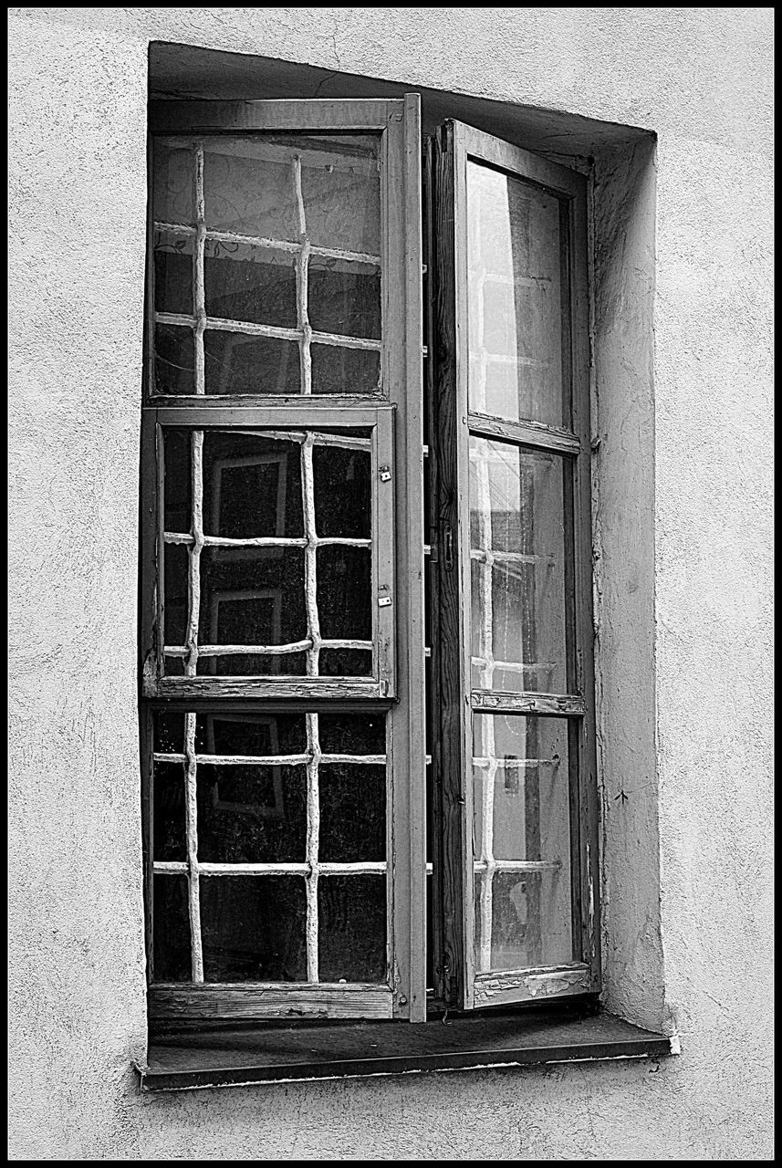 transfer print, window, building exterior, closed, built structure, architecture, door, house, auto post production filter, safety, wood - material, entrance, glass - material, protection, old, day, security, residential structure, abandoned, outdoors