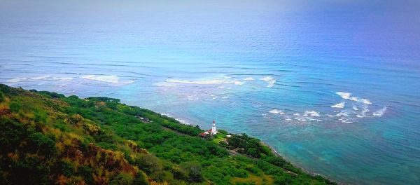 High angle view of sea shore