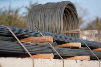 Metal rods at a construction site