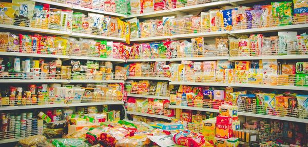 Full frame shot of colorful shop for sale