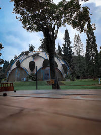 View of park against cloudy sky
