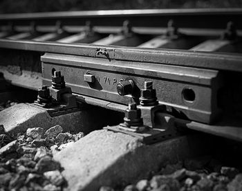 Close-up of railroad track