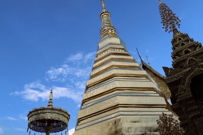 Low angle view of temple against sky