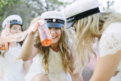 Women celebrating graduation