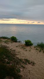 Scenic view of sea at sunset