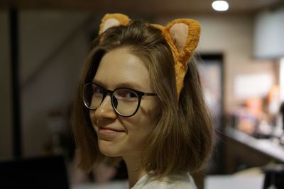 Close-up portrait of young woman